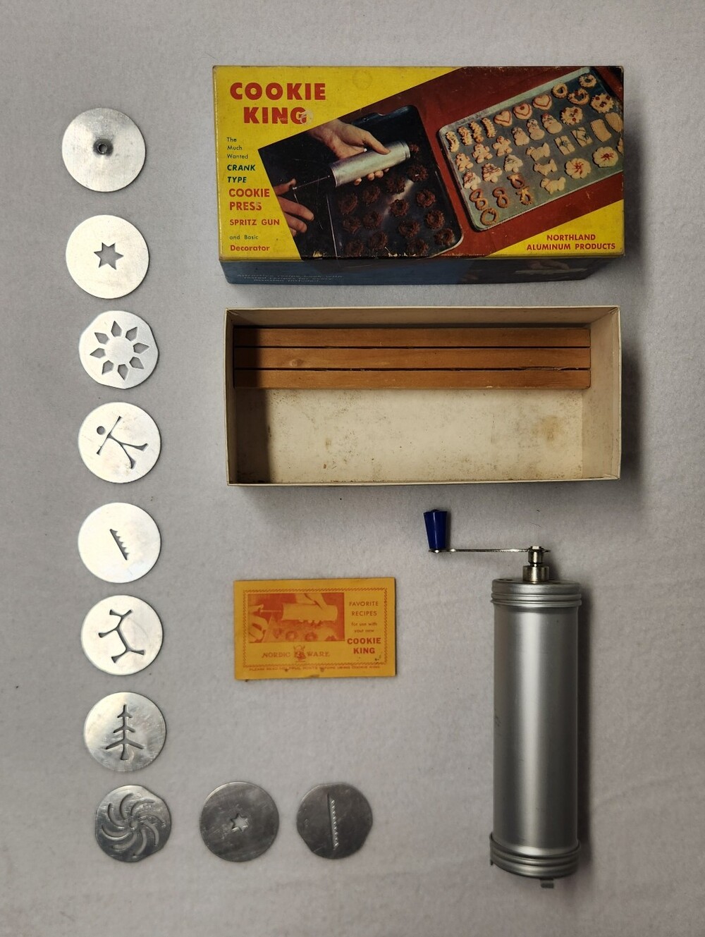Vintage Nordic Ware Cookie King Crank Cookie Press Spritz Gun Northland Aluminum